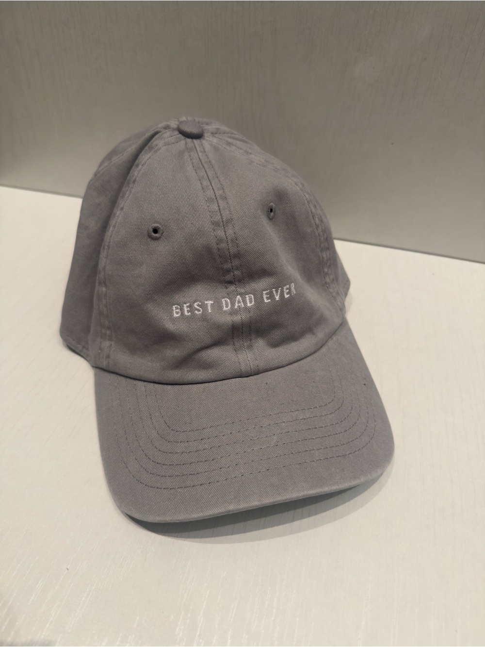 Wembley BEST DAD EVER Embroidered Gray Baseball Cap / Hat 100% Cotton Men